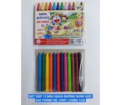 Bút sáp 12 màu HADA không quấn giấy